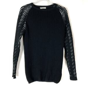 LCR Black Edition | Men's Black Sweater w/ White Detailed Sleeves Made in Turkey